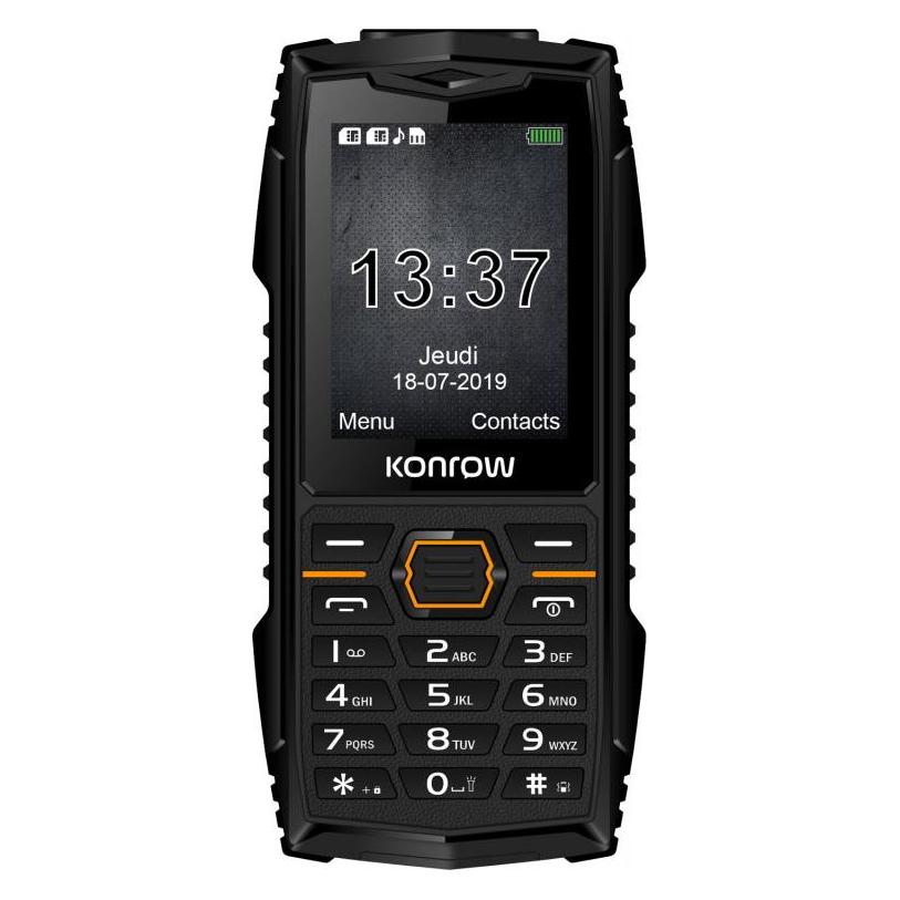 Konrow Stone Plus - Téléphone Antichoc Certifié IP68 - 2.4" - Double Sim - Noir (2.40") (35968149)