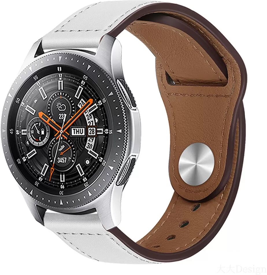 INF PU Leder Uhrenarmband kompatibel mit Huawei GT4/GT3/PRO - Stilvolles Ersatzarmband Weiß 22 mm