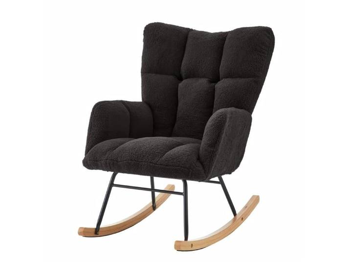 Fauteuil à bascule moderne design scandinave couleur gris foncé