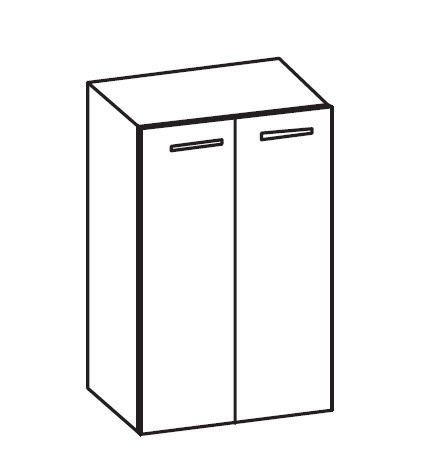 Artiqua 400 Midischrank, Stahlgrau Metallic, 400-M2T-1-60-7141-88 400-M2T-1-60-7141-88