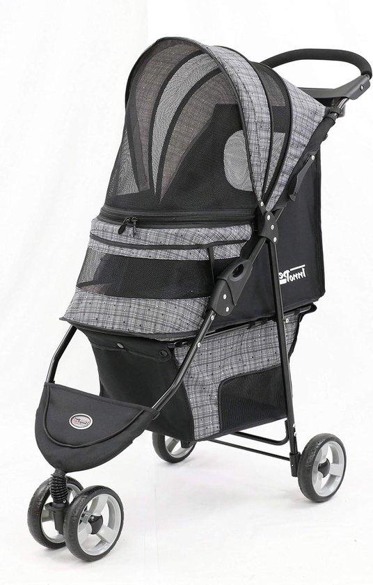 Famanu Hunde-Buggy mit Regenhaube - Grau, Luxus-Hunde-Buggy