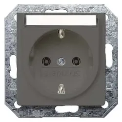 Siemens Schuko-Steckdose (carbonmetallic) mit Beschriftungsfeld