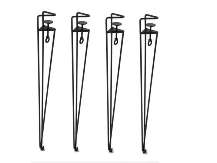 FJOADNVM Tischbeine Abnehmbarer DIY-Tischständer aus schwarzem Metall 4 teile/satz Von Haushalt Tragbare Einfache Esszimmer Ohne Bohren Unterstützung Gebühr(75cm)