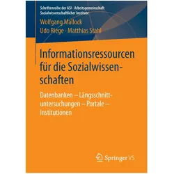 Informationsressourcen für die Sozialwissenschaften, Fachbücher von Matthias Stahl, Wolfgang Mallock, Udo Riege