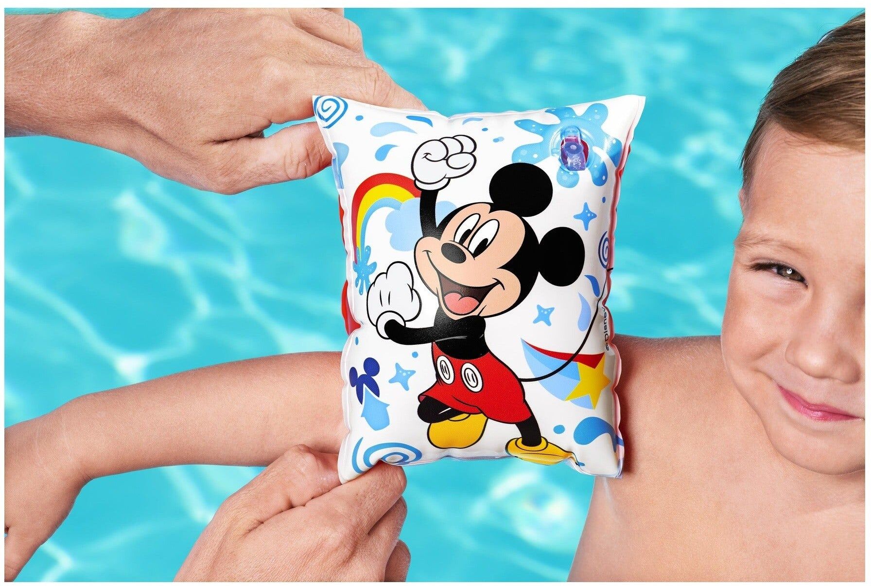 Bestway Disney Mickey ; Friends Inflatable Armbands for Kids Pool Safety, 23 x 15cm, Colourful