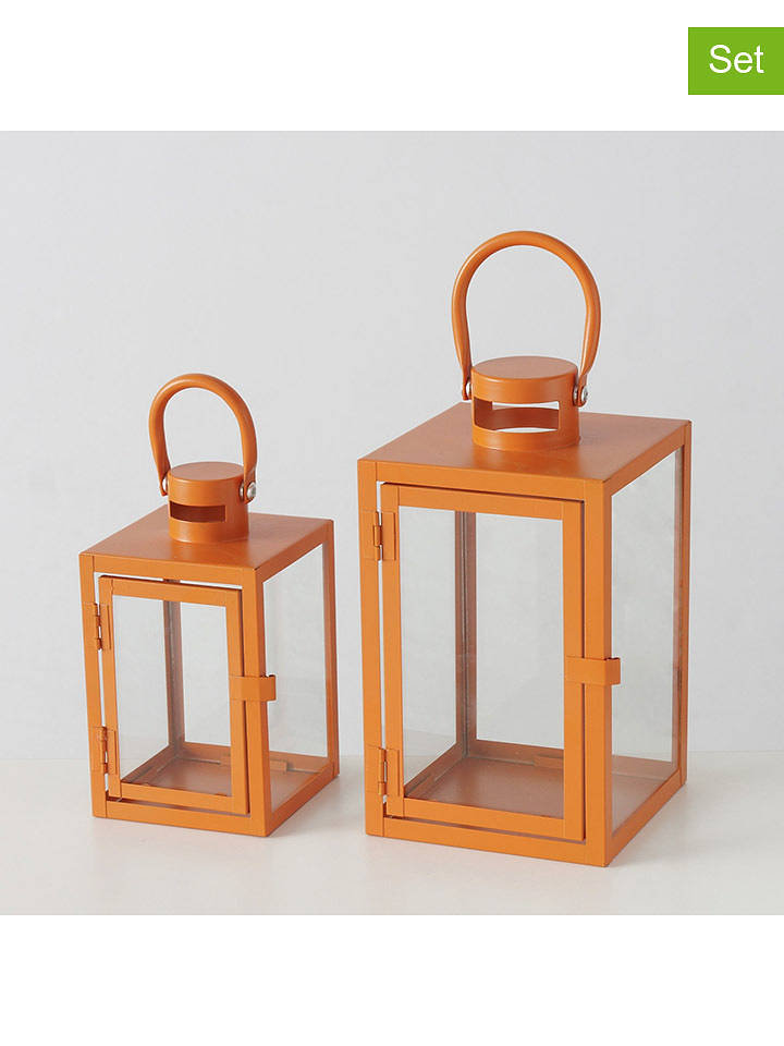 Boltze 2er-Set: Laternen "Arana" in Orange - onesize