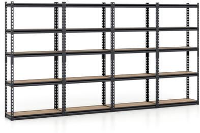 Costway 5-Tier Garage Shelving Unit 2200 LBS Heavy Duty Metal Storage Shelves-Set of 4