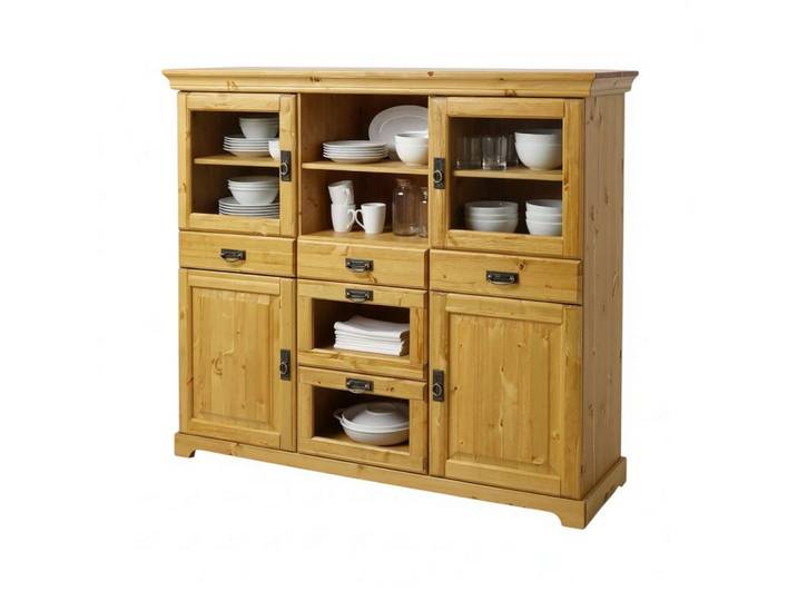 Sideboard OTTO HOME Rügen , braun (natur), B:145cm H:130cm T:40cm, FSC-zertifiziertes Massivholz, Sideboards, Sideboard, aus massiver Kiefer, Breite 145 cm, made in EU