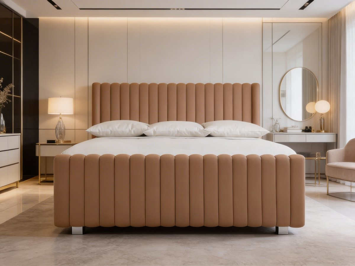 Rosavelle Boxspring Koningstijl Lichtbruin B/D/H: 160 x 200 cm