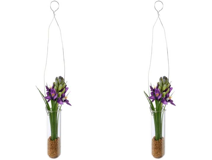 Kunstblume CREATIV GREEN Hyacinthe in Hängevase , lila, B:4cm H:35cm, Kunststoff, Kunstpflanzen, Kunstblume