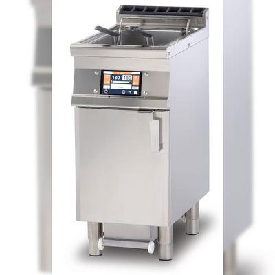 Digitale elektrische Friteuse 25 LT. Öl-Filterung. Struktur aus rostfreiem Stahl. Abmessungen 40x90 h90 cm. Modell F25-94ETDP
