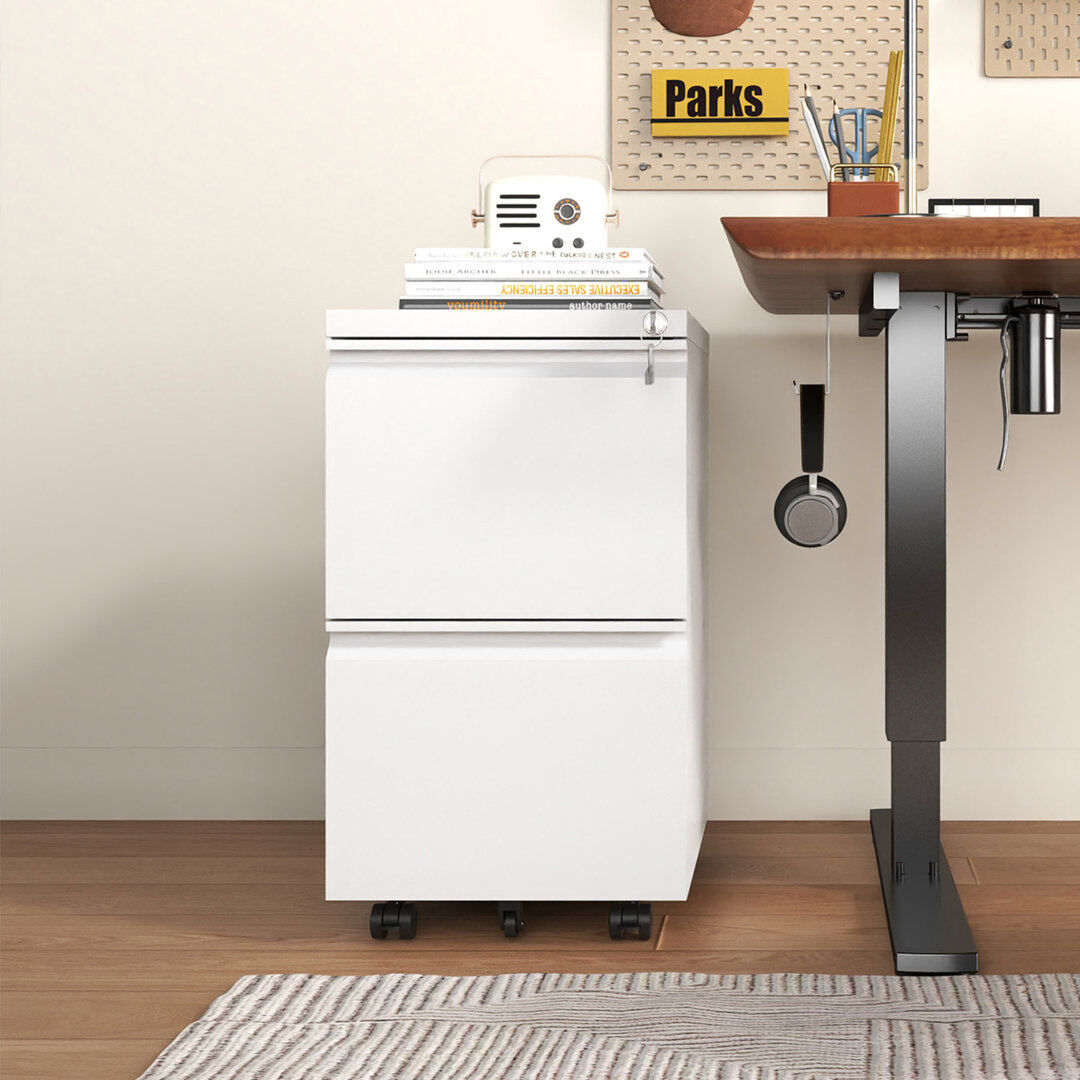 MAKEACE 14.6"W Fully Assembled Cabinet Body with Castors Requiring Installation for Legal/Letter Files. White 65.5cm H X 37.3cm W X 44cm D