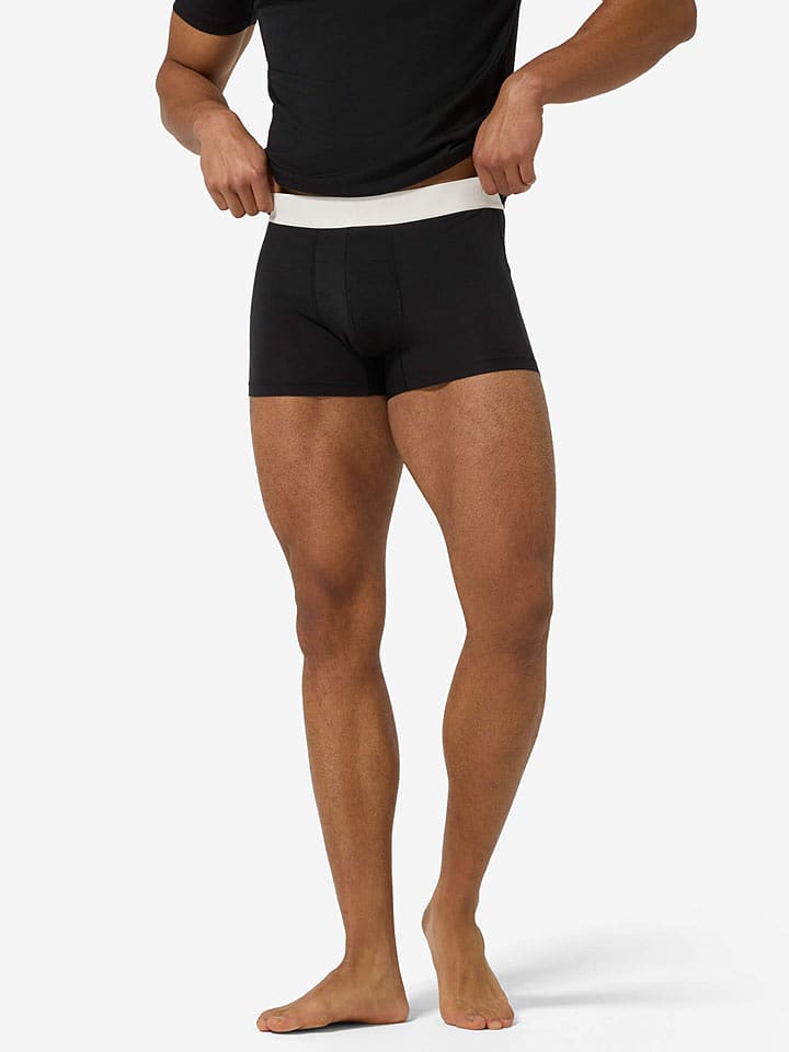 super.natural Boxershorts "Bio Base" in Schwarz/ Weiß - S