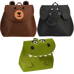 Spielzeugtasche aus Filz zur Aufbewahrung von Spielsachen - Spielzeugkiste Spielzeugtruhe Krokodil Bär Elefant