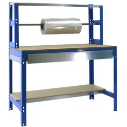 PROREGAL Packtisch BUFFALO mit Schubfach | HxBxT 84x90x76cm | Traglast 400kg | Blau