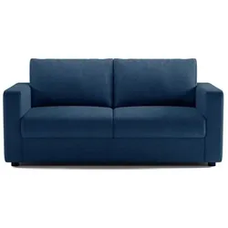 Madinitaly, Sofa + Bettsofa, 3-Sitzer-Sofa - Delta - Blauer Stoff - Semi-Express-Cabrio - 190 x 92 x 90 cm (3-Sitzer)