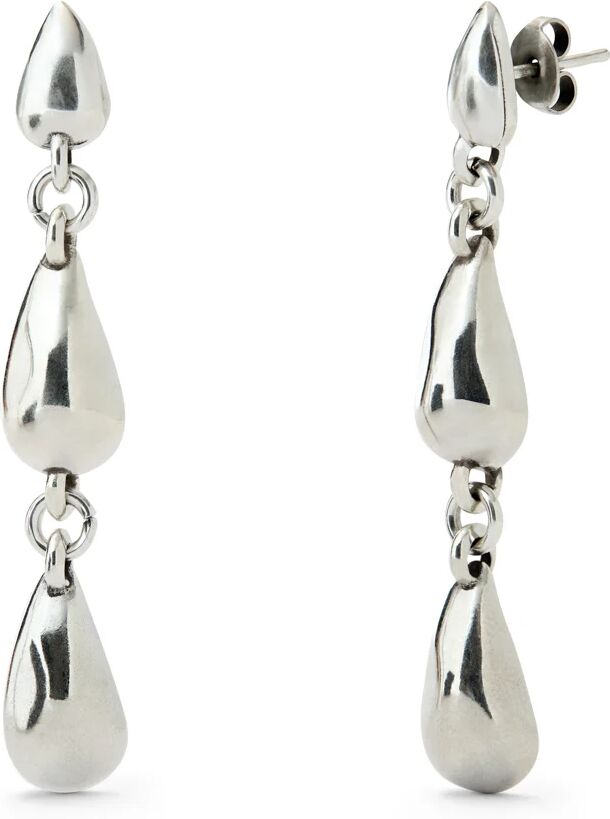 UNOde50 Pendientes largos bañados en plata con gotas encadenadas Plateado U