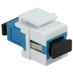 LogiLink Professional Keystone Glasfaser Verbinder Kupplung SC-Simplex Singlemode blau/weiss