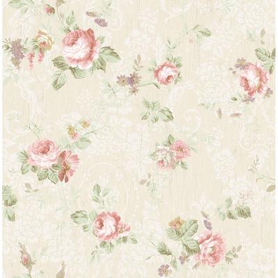 Seabrook Designs Filip Floral Trail Unpasted Wallpaper