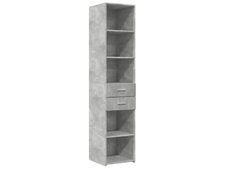 HGFDVCMR Highboard Betongrau 40x42,5x185 cm Holzwerkstoff Schrank Kompakter Beistellschrank in Beton-Optik für Wohnzimmer und Flur, bietet viel Stauraum bei geringer Stellfläche.
