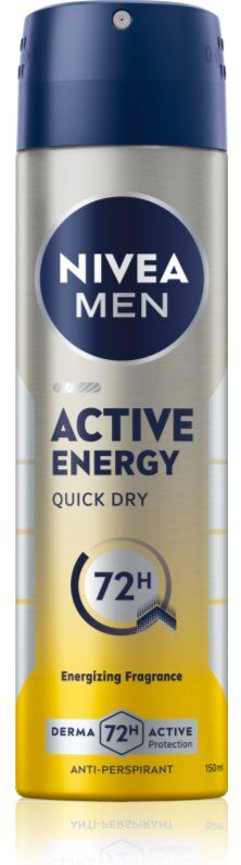 NIVEA MEN Active Energy spray anti-transpirant pour homme 150 ml