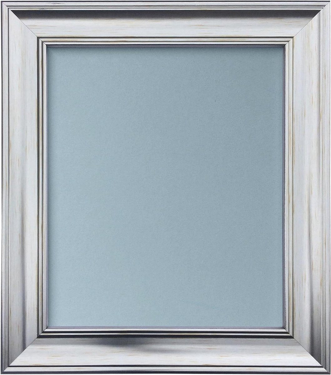 Fotolijst Scandi Wandlijst met Blauwe Backing - A4 - Zilver