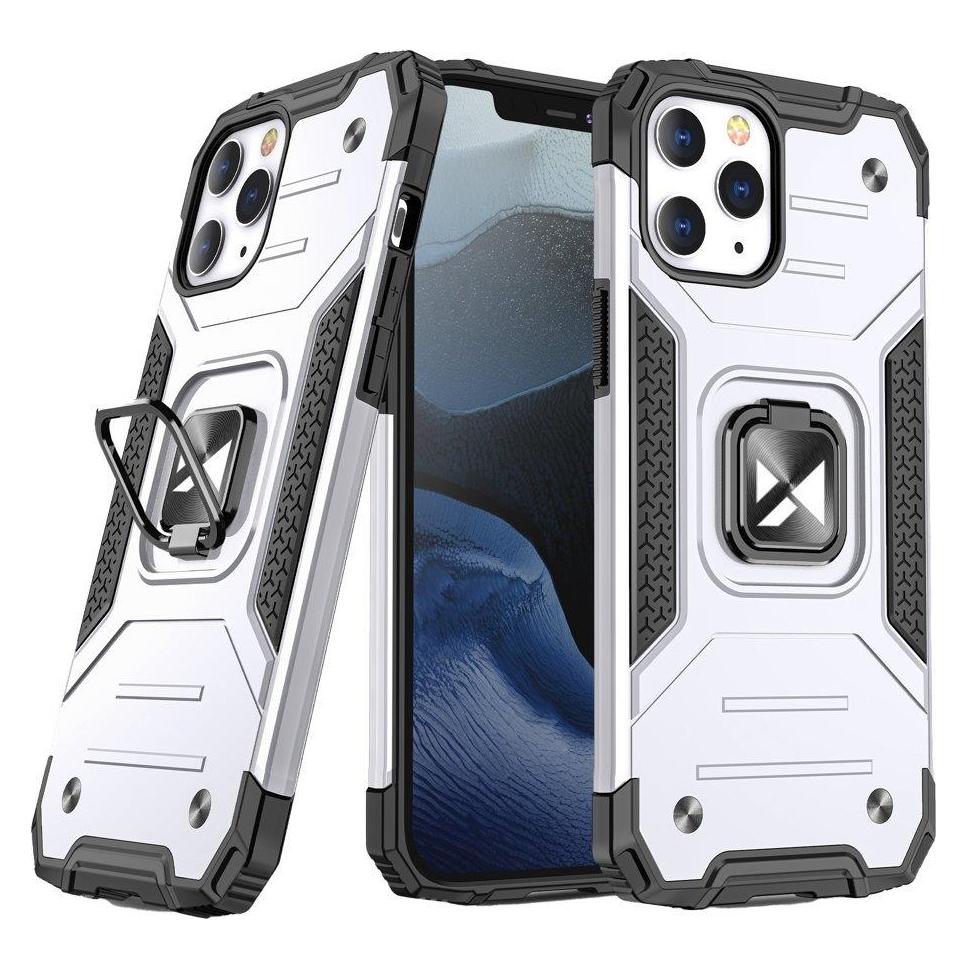 Wozinsky Ring Armor Case Kickstand Tough Rugged Cover for iPhone 13 Pro Max silver (Apple iPhone 13 Pro Max) (Wozinsky Ring Armor iPhone 13 PRO MAX Silver)