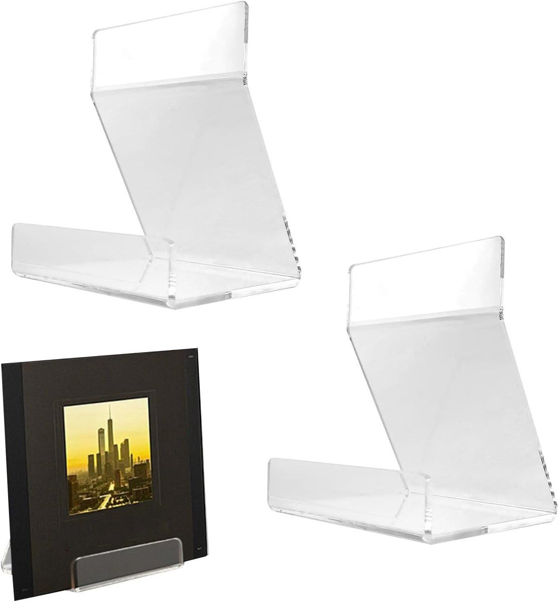 Transparante Vinyl Vinyl Standaard Plaat Houder voor een Mooie Presentatie B/D/H: 5 x 5 x 2 cm