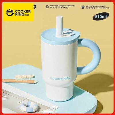 Uplifted Finds COOKER KING 810ml Large Capacity Thermal Tumbler Premium 316 Stainless Steel Insulated Ice Cup blue