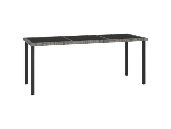 Soldes printemps  Table terrasse - Gris - Table à manger/JARDIN - Gris 180x70x73 cm Résine tressée T720