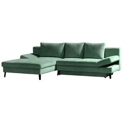 Ecksofa Shanice Stoff Grün