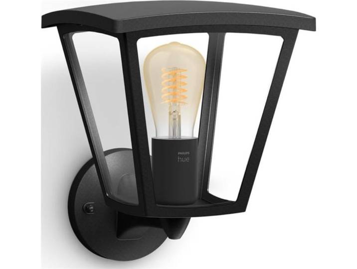 Philips Hue White Inara Outdoor Wandleuchte schwarz, Wandbeleuchtung für den Außenbereich, Schwarz, Aluminium, IP44, Garten, Terrasse, II