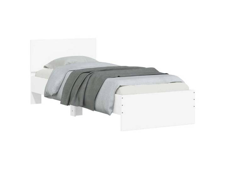 Structure de lit - Cadre de lit - - blanc - bois d'ingénierie - lit simple 7911017
