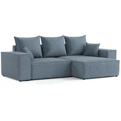 ECKSOFA SENSO mit Schlaffunktion Blaugrau im City Stoff