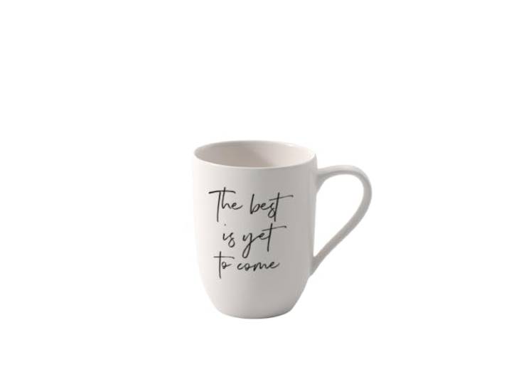 Villeroy & Boch - Statement, Becher mit Henkel, The best is yet come, 280ml, Premium Porzellan, weiß