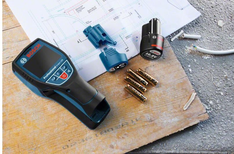Lasermessgerät BOSCH PROFESSIONAL "D-tect 120 Solo", blau (blau, schwarz), B:20,6cm L:9,2cm, Lasermessgeräte, Lasermessgerät blau, schwarz Einheitsgröße