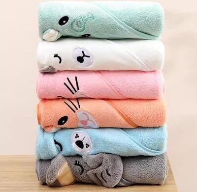 ModernMart SoftWrap Baby Bath Towel & Newborn Swaddle Blanket orange