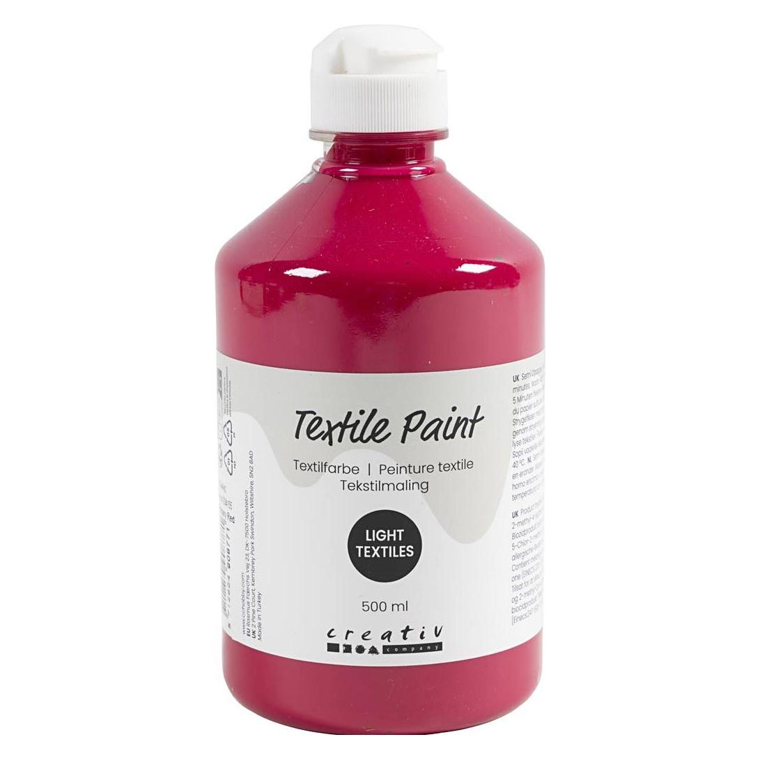 Creativ Company Textile Paint, semi opaque, primary red, 500 ml/ 1 bottle (500 ml) (7034155)