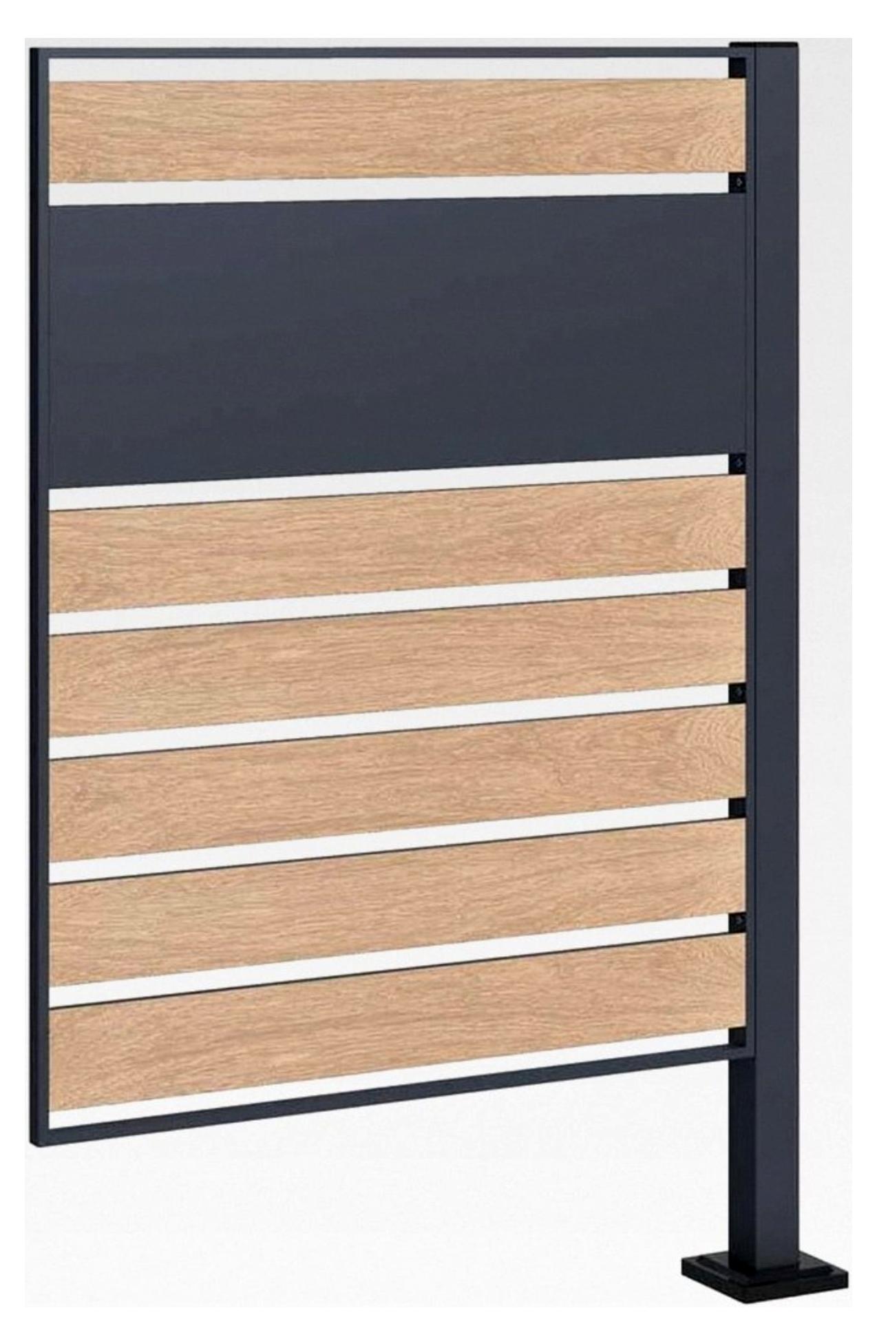 Mülltonnenverkleidung 3 oder 1-seitig 240 l erweiterbar in anthrazit Holz-Design