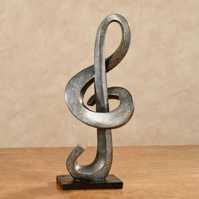 Touch of Class Tandie Treble Clef Table Sculpture Silver/Black , Silver/Black