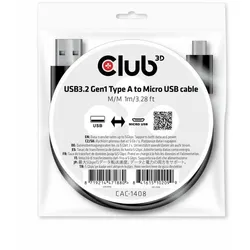 CLUB3D USB 3.2 auf Micro USB Kabel 1 Meter bis zu 5Gbps