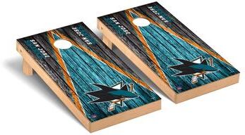 Skip's Garage San Jose Sharks NHL Triangle Cornhole Board Set