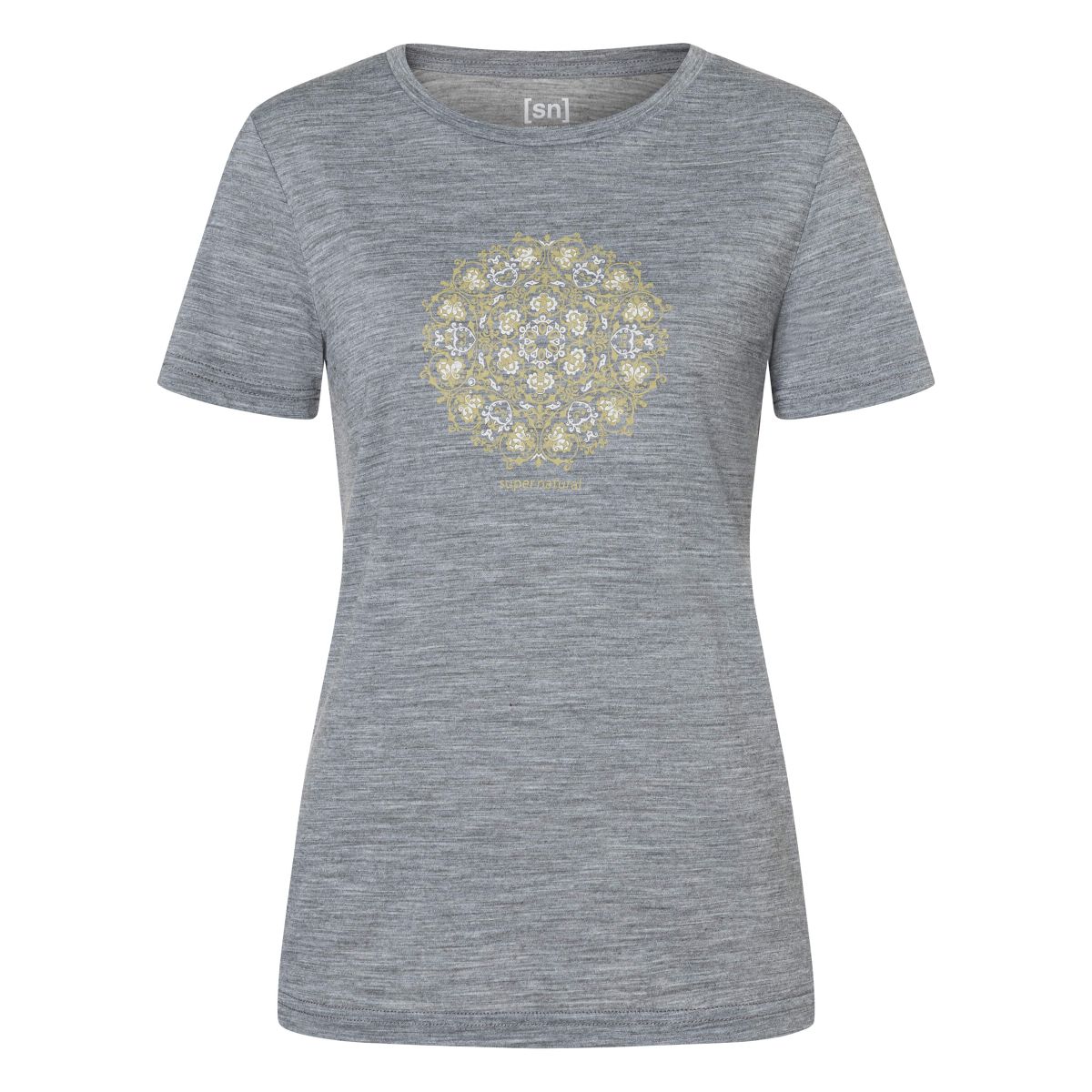 Super.Natural W Ornament Tee cashmere grey melange/sahara/white stone (35I) XS SNWP0309735IXS