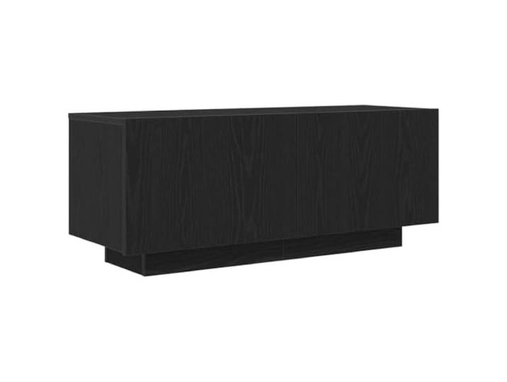 Kaorsrow TV Lowboard Schwarz Eichen-Optik 100x35x40 cm Holzwerkstoff Kompakter Fernsehtisch mit 2 Türen für Wohnzimmer und Schlafzimmer, bietet geschützten Platz für Konsolen und Zubehör.