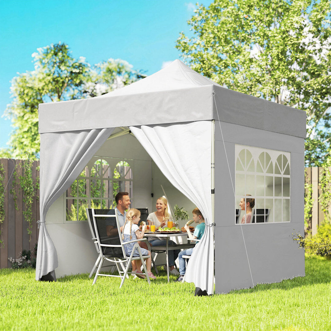 Outsunny 3 x 3 m Pop Up Gazebo with Sidewalls, UPF50+ White