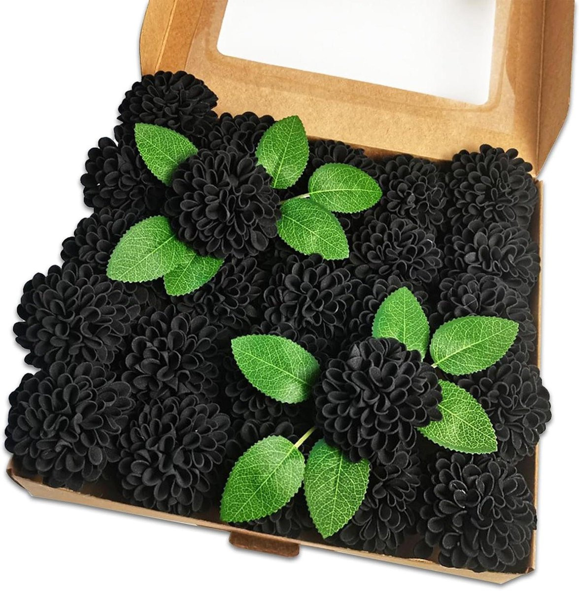 Kunstbloemen Hortensia Boeket - 25 Stuks - Zwart