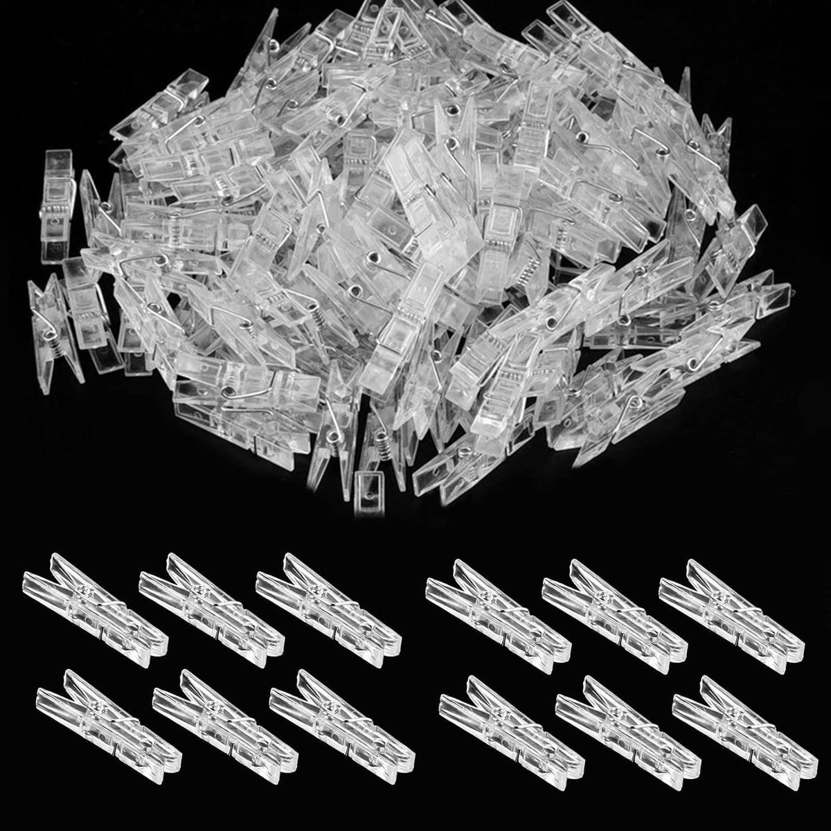50 stuks Fotoklemmen Mini - Transparante Plastic Klemmen voor Decoratie Projecten