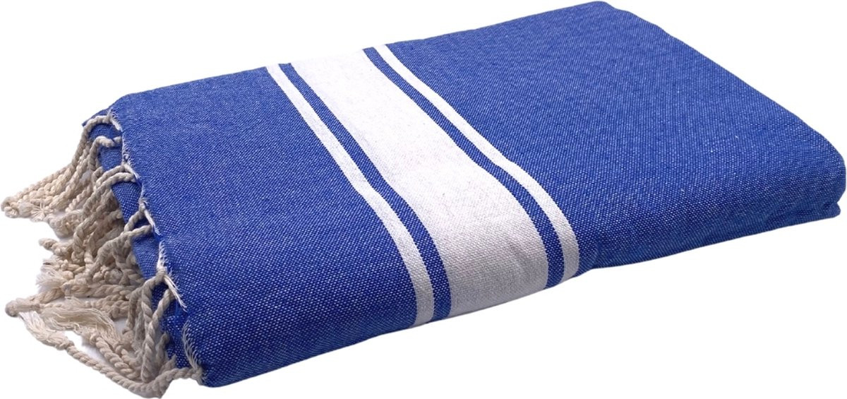 Foutas XXL Classic Blue Océan strandlaken hamamdoek - blauw - B: 300 cm, D: 200 cm