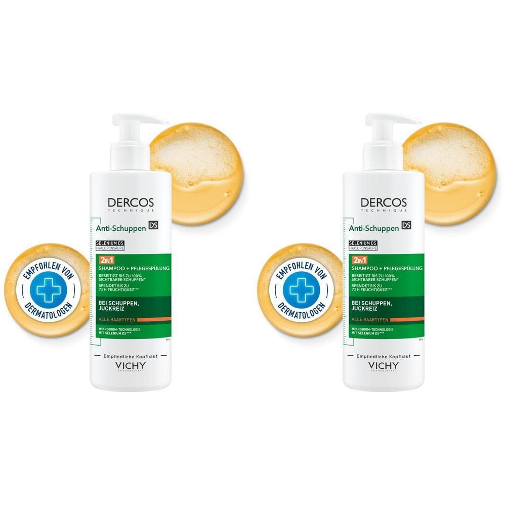 Vichy Dercos Anti-Schuppen 2in1 Shampoo Condition. x2 2x390 ml