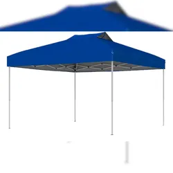 COSTWAY Pavillon 3x3m, wasserdicht, stabil, UV 50+, mit 8 Nägeln, 4 Seilen & Tasche, Blau
